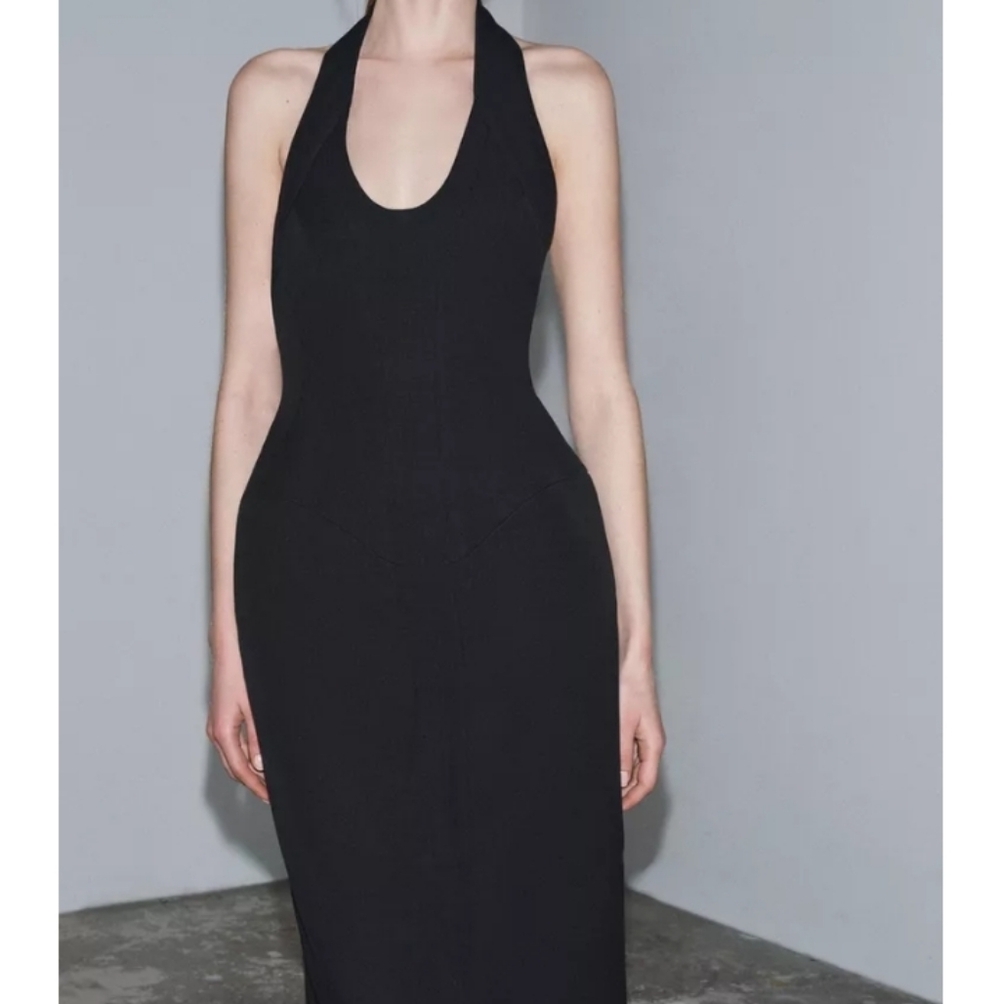 ZARA ZW COLLECTION LIMITED EDITION HALTER DRESS NWT BLOGGERS FAVE SZ LARGE